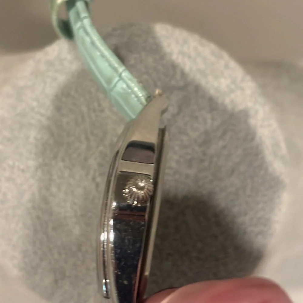 Precision by Gruen w/ Mint Green Leather-Strap Watch
